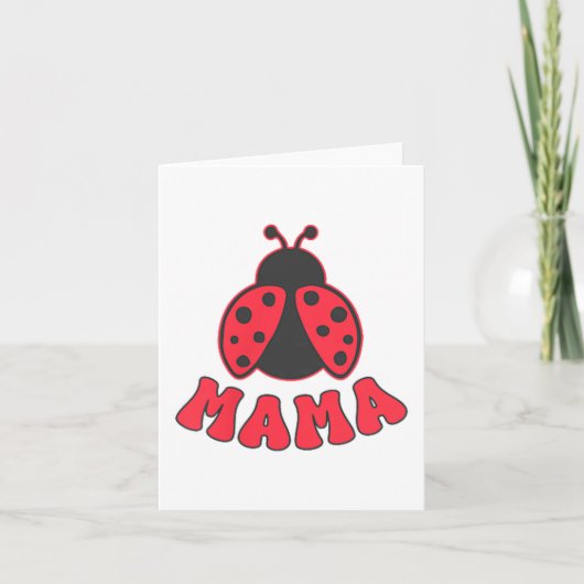Mama Ladybug First Birthday Girl Family Matching P Karte (Vorderseite)
