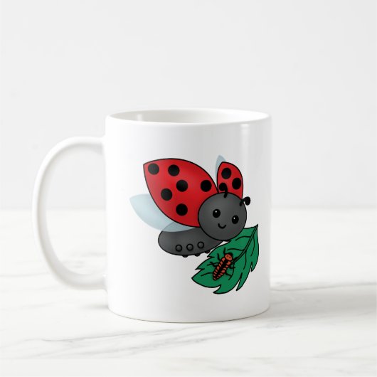Mama Ladybug mit Larven Kaffeetasse (Links)
