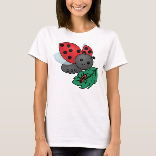 Mama Ladybug mit Larven T-Shirt (Vorderseite)