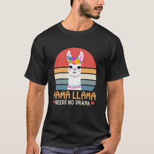 Mama Lama braucht kein Drama Süße Blumen Retro-Mut T-Shirt