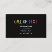 Mama Lasst uns einen farbenfrohen Calling Cards ha Visitenkarte (Rückseite)