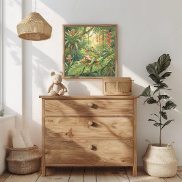 Mama Laubfrosch und Kaulquappen-Kinderzimmer Poster