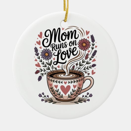 Mama läuft auf Liebe Keramik Ornament (Vorne)