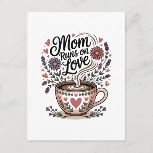 Mama läuft auf Liebe Postkarte