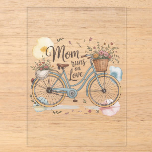 Mama läuft mit Liebe Acryleinladungen
