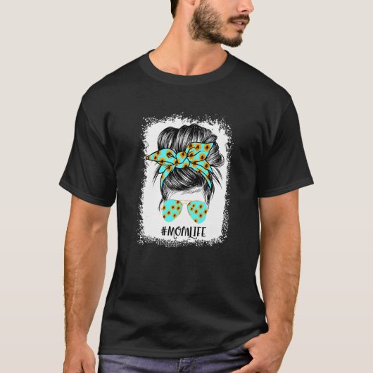 Mama Leben bleichte Mama Leben Aqua T-Shirt (Vorderseite)