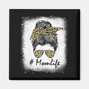 Mama Leben Leopard Messy Bun Women Magnet