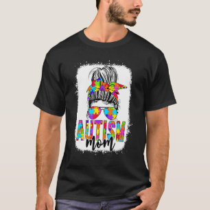 Mama Leben Unordentlicher Dutt Sonnenbrille Band T-Shirt