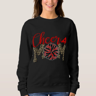 Mama Leopard drucken schwarz und rot Pom Pom Sweatshirt