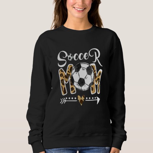 Mama Leopard Fußball Mama Mütter Tag 2022 Sweatshirt (Vorderseite)