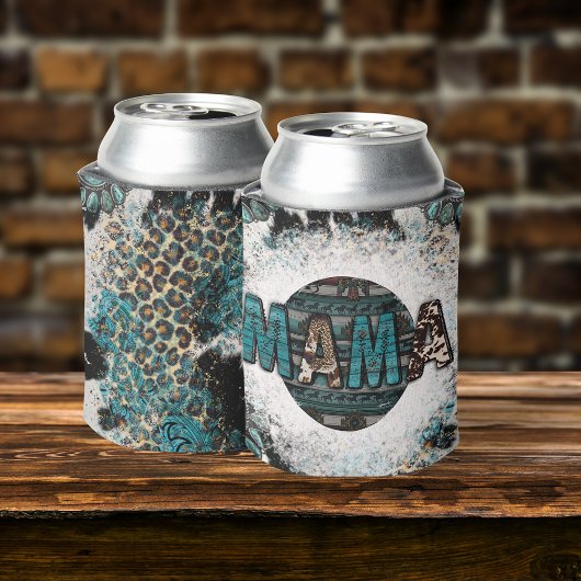 Mama Leopard Kuh Türkis Sublimation Dosenkühler