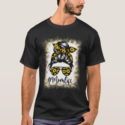 Mama Leopard Mama Leopard Messy Bun T-Shirt (Vorderseite)