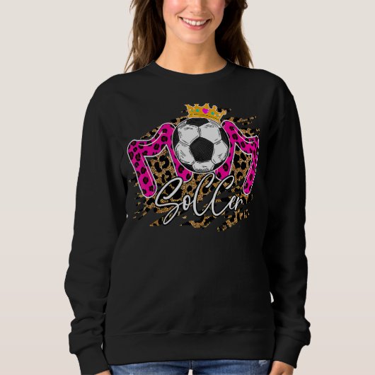 Mama Leopard Muttertag 2022 Fußball Mama B Sweatshirt (Vorderseite)