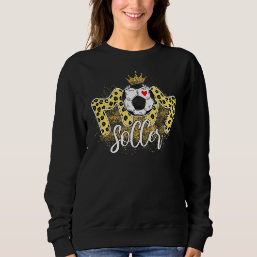 Mama Leopard Muttertag 2022 Fußball Mama B Sweatshirt (Vorderseite)