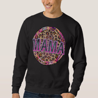 Mama Leopard Print Mama Jungs Mädchen Cool Mütter  Sweatshirt