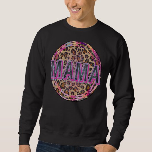 Mama Leopard Print Mama Jungs Mädchen Cool Mütter  Sweatshirt (Vorderseite)