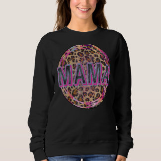 Mama Leopard Print Mama Jungs Mädchen Cool Mütter  Sweatshirt
