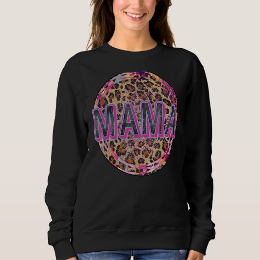 Mama Leopard Print Mama Jungs Mädchen Cool Mütter Sweatshirt (Vorderseite)