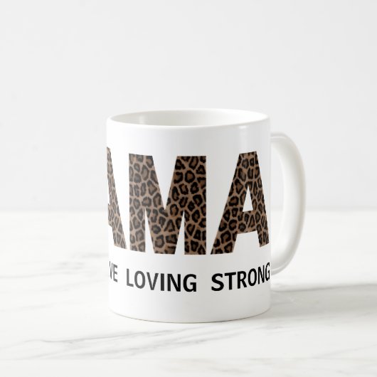 MAMA Leopard Print Personalisiert Text Tasse (VorderseiteRechts)