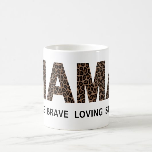 MAMA Leopard Print Personalisiert Text Tasse (Mittel)