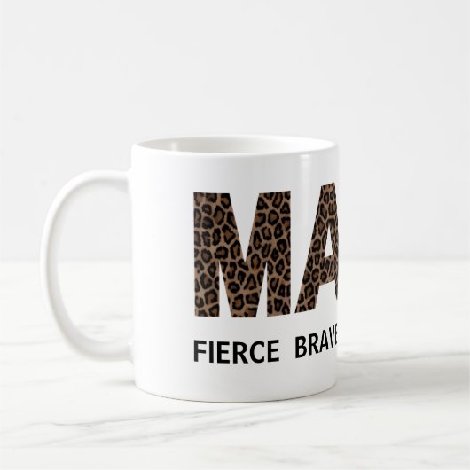 MAMA Leopard Print Personalisiert Text Tasse (Links)