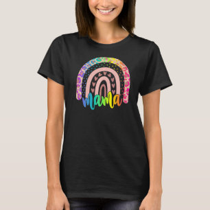 Mama Leopard Print Rainbow Family Day T-Shirt