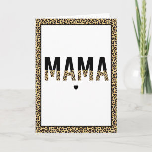 Mama Leopard Print Typografy Mama Geschenke Karte
