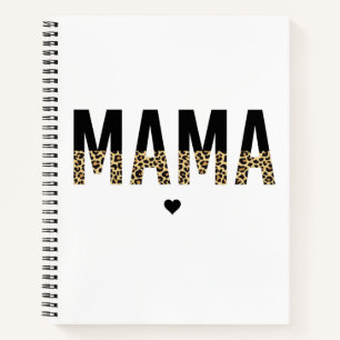 Mama Leopard Print Typografy Mama Geschenke Notizblock