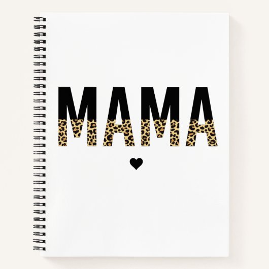 Mama Leopard Print Typografy Mama Geschenke Notizblock (Vorderseite)