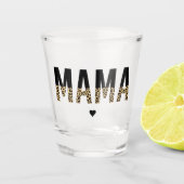 Mama Leopard Print Typografy Mama Geschenke Schnapsglas (Vorderseite)