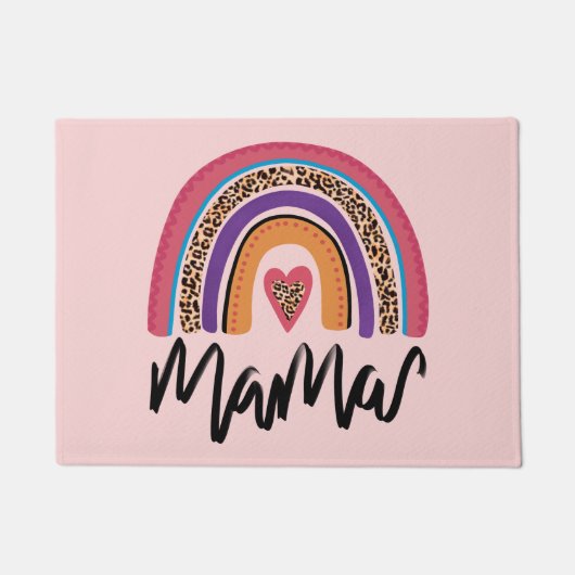 Mama Leopard Rainbow Fußmatte (Vorderseite)