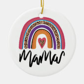 Mama Leopard Rainbow Keramik Ornament (Vorne)