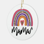 Mama Leopard Rainbow Keramik Ornament (Links)