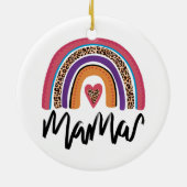 Mama Leopard Rainbow Keramik Ornament (Hinten)