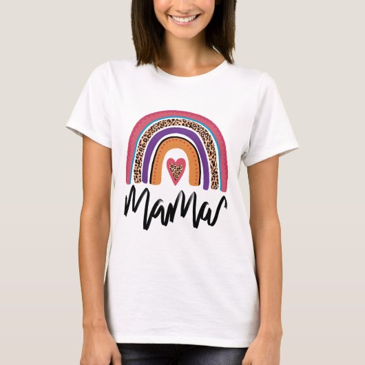 Mama Leopard Rainbow T-Shirt (Vorderseite)