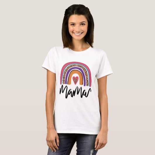 Mama Leopard Rainbow T-Shirt (Vorne ganz)