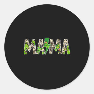 Mama Leopard Retro Mama Tagesmutter Oma Muttertag  Runder Aufkleber