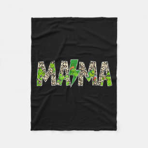 Mama Leopard Retro Mom Kindermädchen Oma Muttertag Fleecedecke