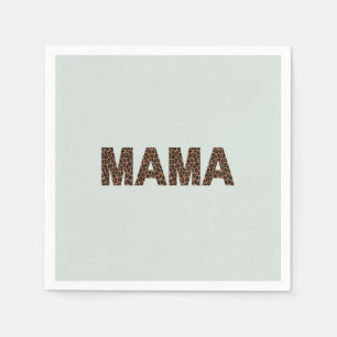 'Mama'-Leoparden-Design Soft Eukalyptus-Nebel  Serviette