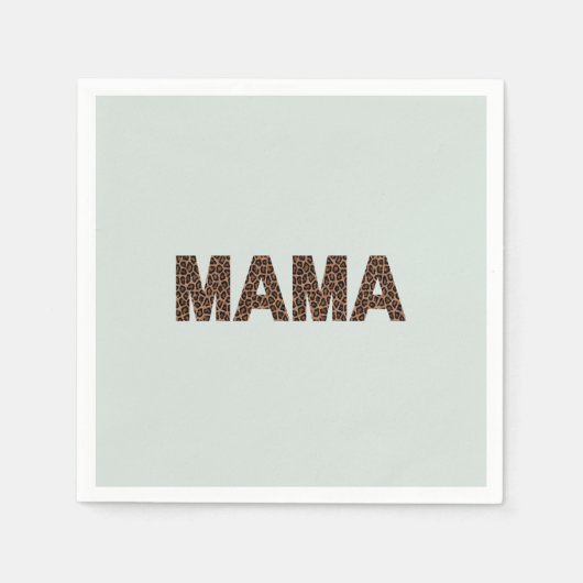 'Mama'-Leoparden-Design Soft Eukalyptus-Nebel Serviette (Vorderseite)