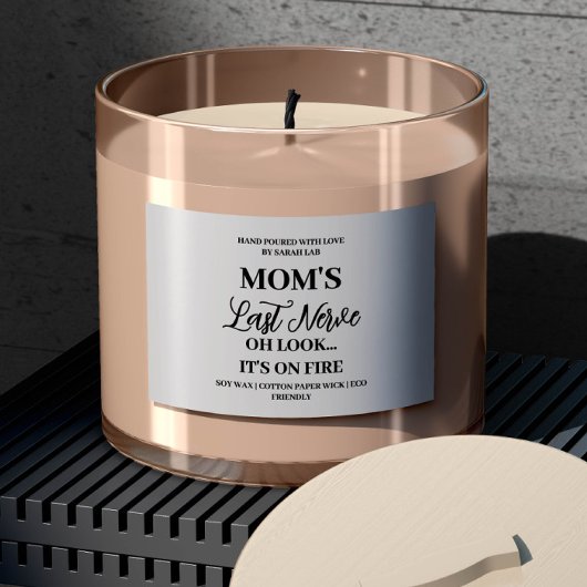 Mama letzte Nerve Funny Mama Aufkleber Candle Labe