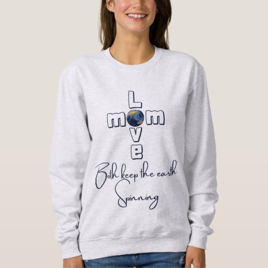 "Mama & Liebe- beide behalten Erdspinnen" (grau) Sweatshirt (Vorderseite)