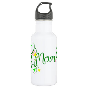 Mama-Liebe-Blumenherz-Blüten-Rebe-Schicksals-Sport Edelstahlflasche