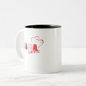 Mama Liebe Bunny Tasse - Niedliches Patchwork Herz (Vorderseite Links)