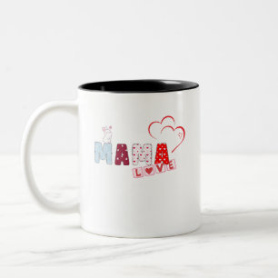 Mama Liebe Bunny Tasse - Niedliches Patchwork Herz