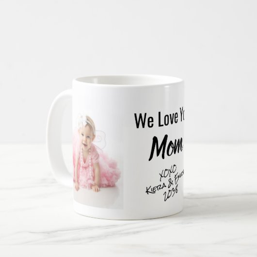 Mama Liebe Foto Kaffeetasse (Vorderseite Links)