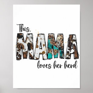 Mama Liebe ihre Herdenleopard-Kuh für Frauenmoth Poster
