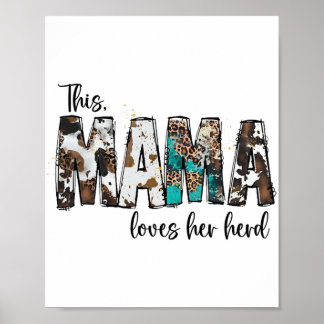 Mama Liebe ihre Herdenleopard-Kuh für Frauenmoth Poster