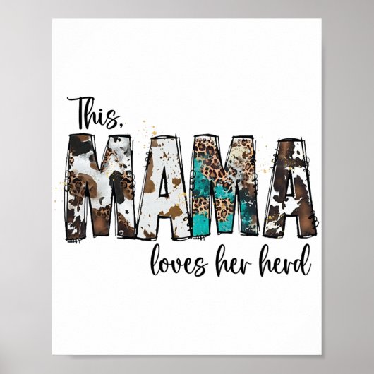 Mama Liebe ihre Herdenleopard-Kuh für Frauenmoth Poster (Vorne)