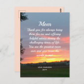 Mama Liebe Letter Beautiful Sunset Mütter Tag Postkarte (Vorne/Hinten)